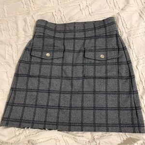 Loft Gray Plaid Skirt